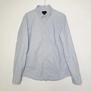 DUER Men Fog Blue Performance Stretch Button Down Long Sleeve Shirt M Classic